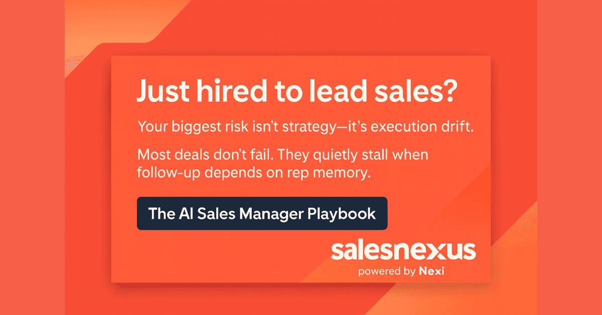SalesNexus Releases Free AI Sales Manager Playbook to Address Revenue Leakage in Complex B2B Sales